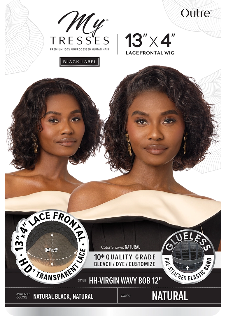 VIRGIN WAVY BOB 12" (13"x4")