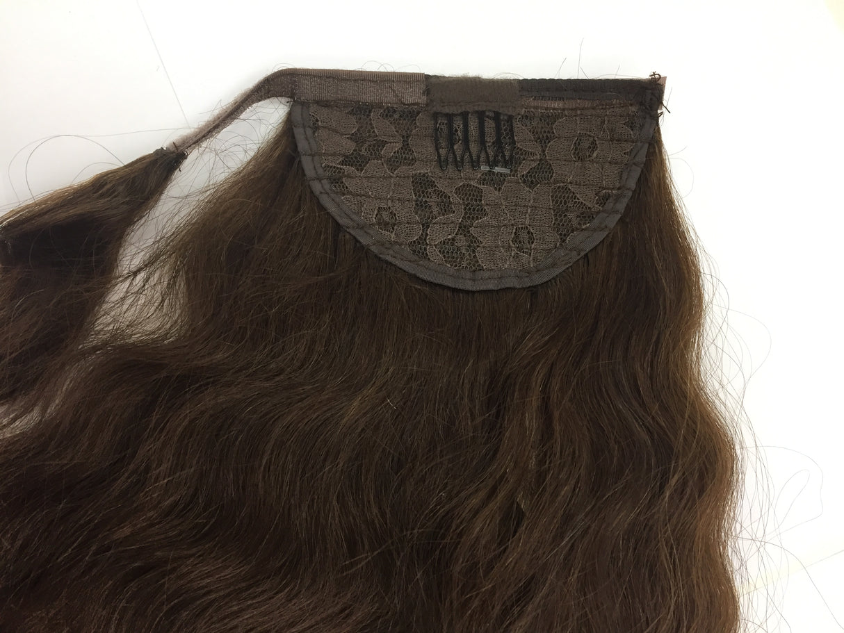Human Hair Velcro Ponytail - European Wave-Thick-18"