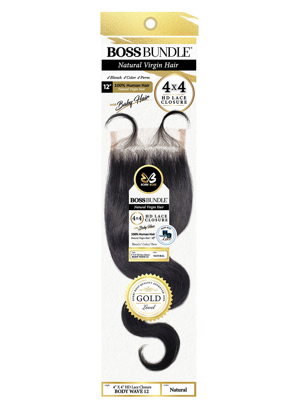 Lace Closure - Bodywave 12" (4"x4")