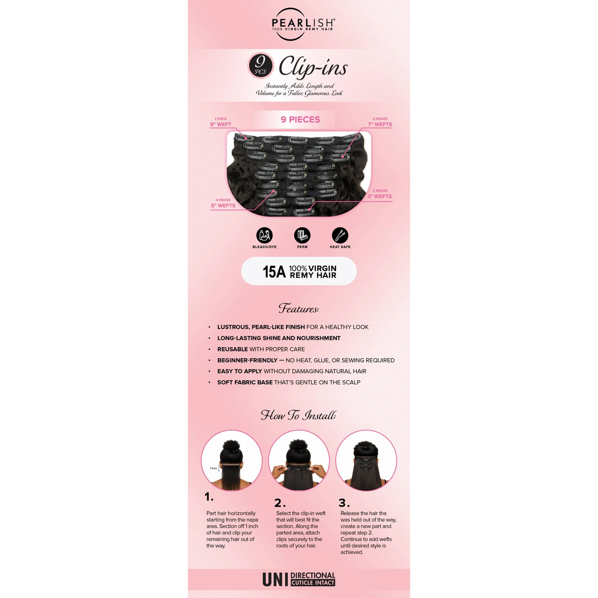 Clip Set Burmese Curl 18" - 9 Pcs.