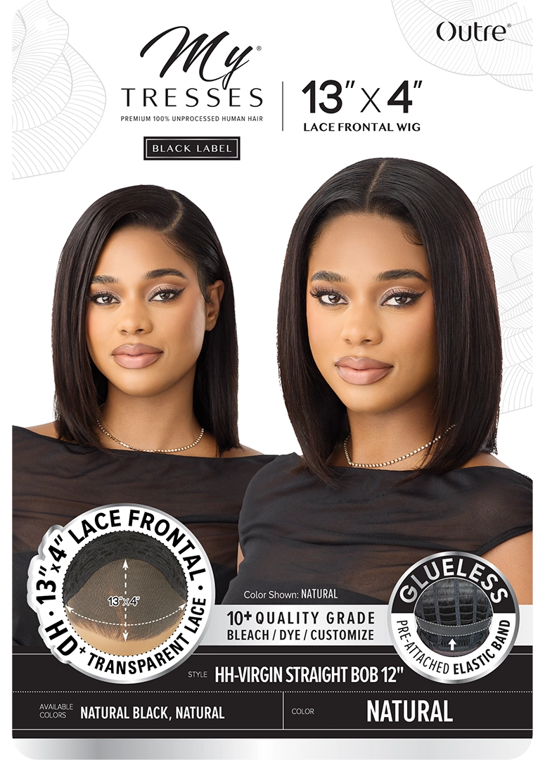 VIRGIN STRAIGHT BOB 12" (13"x4")