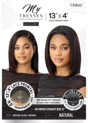 VIRGIN STRAIGHT BOB 12" (13"x4")