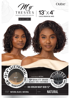 VIRGIN WAVY BOB 12" (13"x4")
