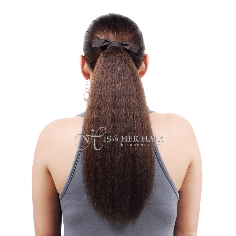 Human Hair Ponytail - Kinky Straight 14