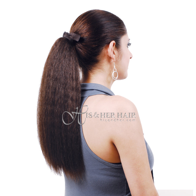 Human Hair Ponytail - Kinky Straight 14