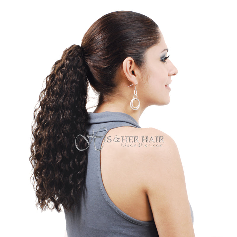 Human Hair Ponytail - Water Wave 14"