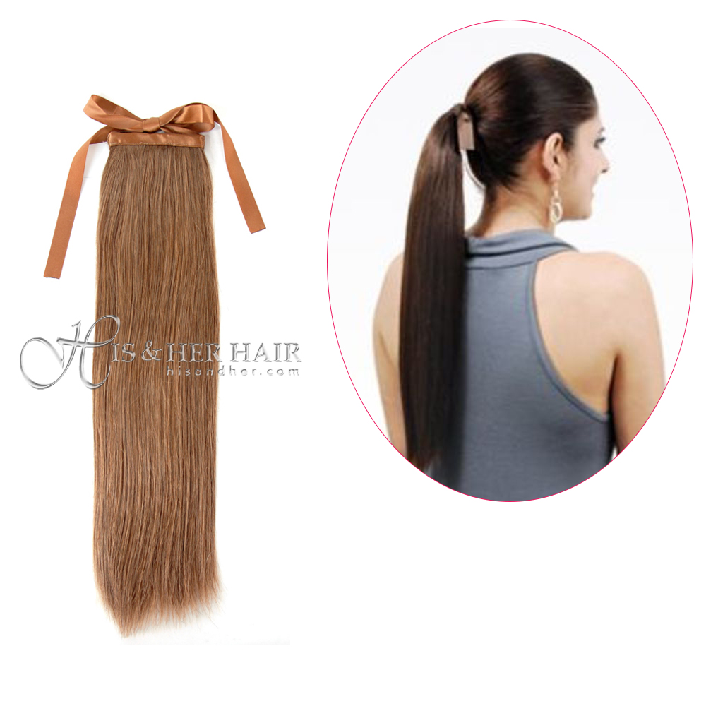 Human Hair Ponytail - Silky Straight 14"