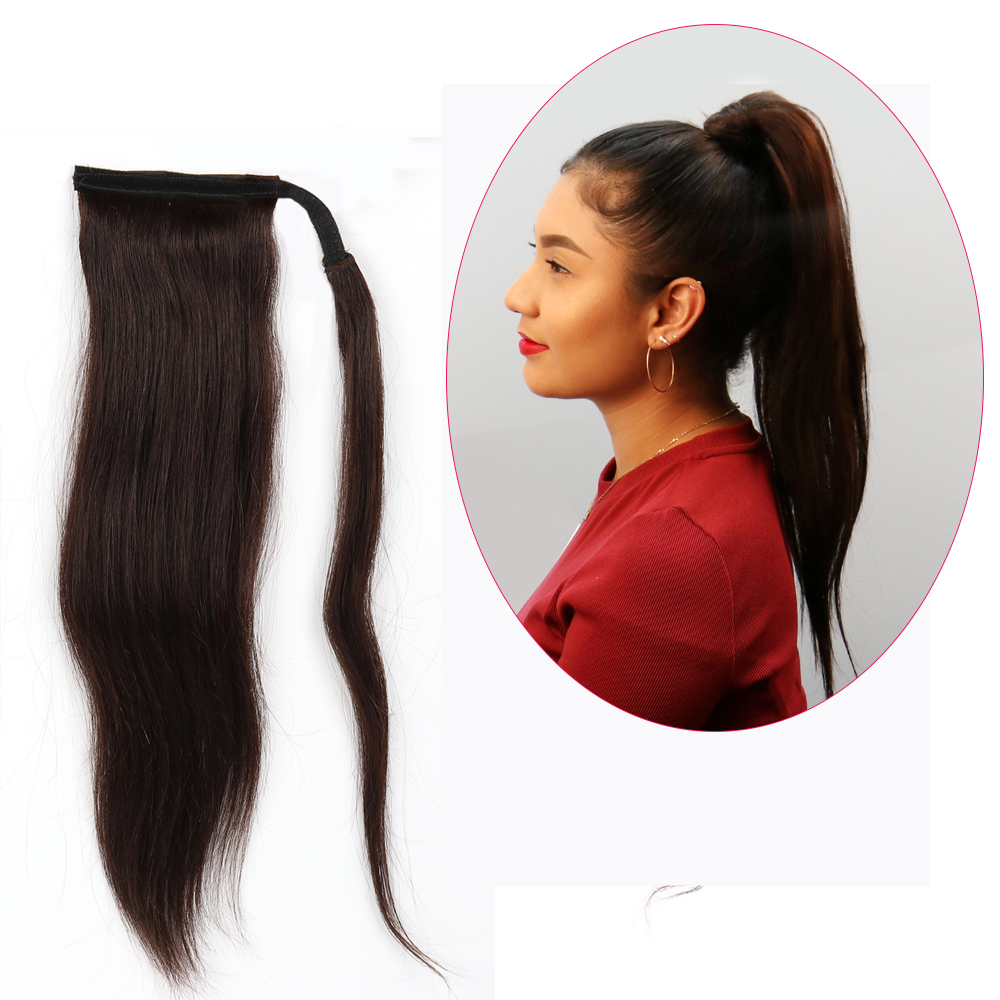 human hair velcro ponytail